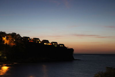 Scenic view of sea against sky at sunset