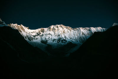 Snowcapped mountains against sky