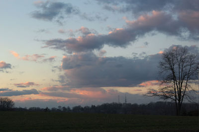 Scenic view of dramatic sky over landscape
