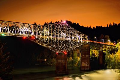 Bridge over river against sky during sunset