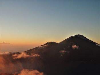 Scenic view of mountains against clear sky