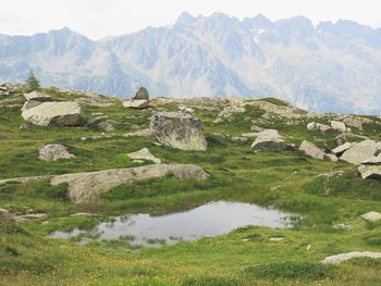 Scenic view of mountains against sky