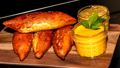 Close-up of food on table