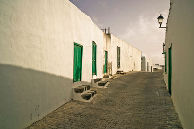 Narrow alley amidst buildings in city