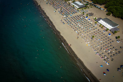 High angle view of beach