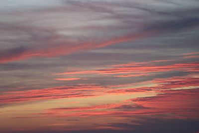 Low angle view of dramatic sky during sunset