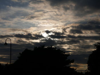 Silhouette trees against sky during sunset
