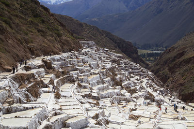 Aerial view of mountains against sky