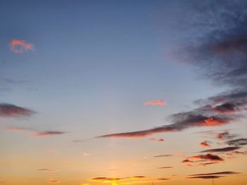 Low angle view of sky during sunset