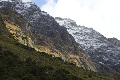 Low angle view of mountains against sky