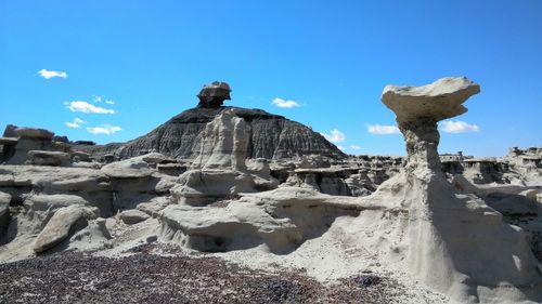 Rock formations on sunny day