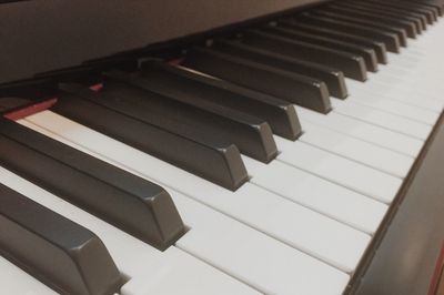 Close-up of piano keys