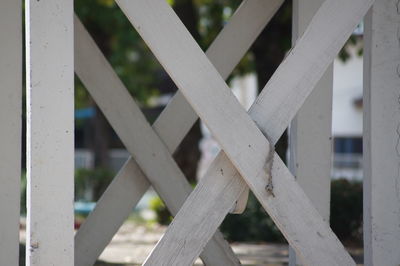 Close-up of metal bridge