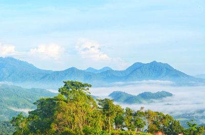 Scenic view of mountains against sky