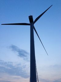 Low angle view of windmill