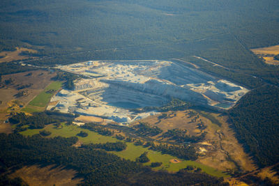 High angle view of agricultural field