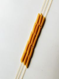 High angle view of brush on white background