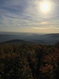 Scenic view of landscape against sky during sunset