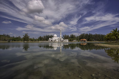 Shot of temple by water
