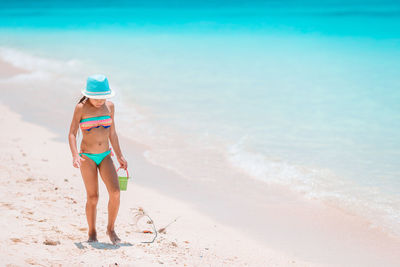 Full length of child on beach