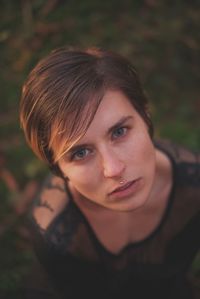 Close-up portrait of young woman