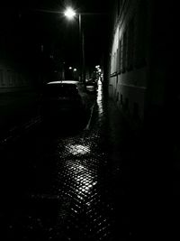 Illuminated street light at night