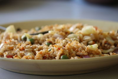 Close-up of rice food in plate