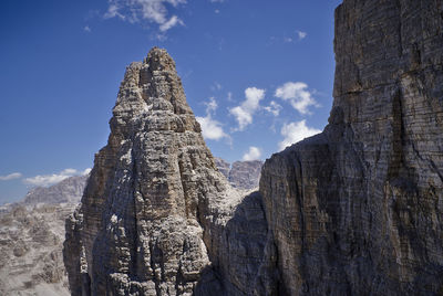 Low angle view of mountain against sky