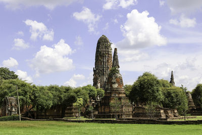 View of temple against cloudy sky