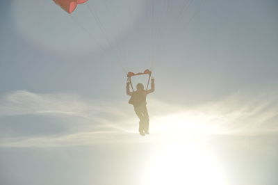 View of person paragliding