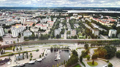 High angle view of cityscape