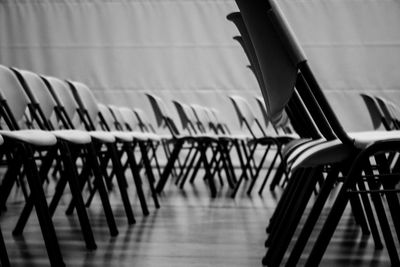Empty chairs at seminar hall