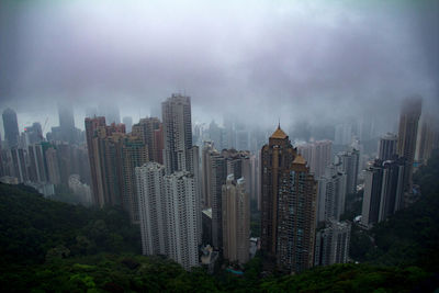 Panoramic view of cityscape against sky