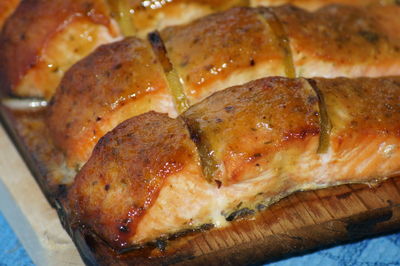 Close-up of meal served in plate