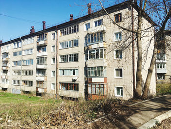 Residential buildings against clear sky