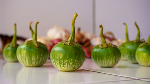 Close-up of fruits on table