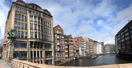 Low angle view of buildings against sky