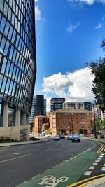 City street with buildings in background