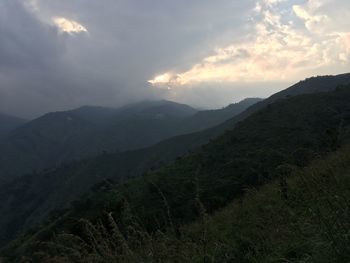 Scenic view of mountains against sky