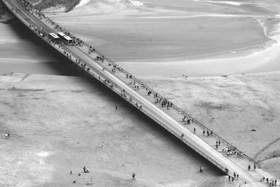 High angle view of bridge