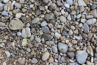 Full frame shot of pebbles on river