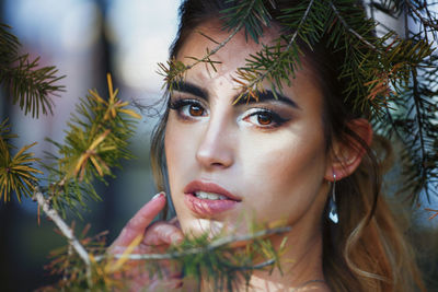 Portrait of young woman looking away