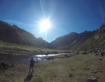 Scenic view of mountains against clear sky