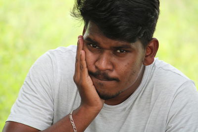 Close-up portrait of young man