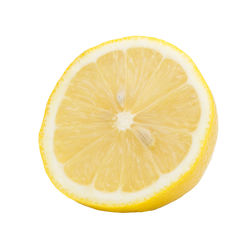 Directly above shot of lemon slice against white background