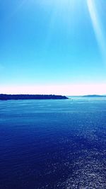 Scenic view of calm sea against clear sky