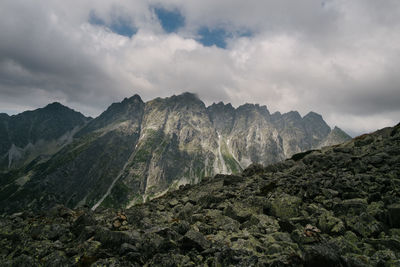 Scenic view of rocky mountains against sky