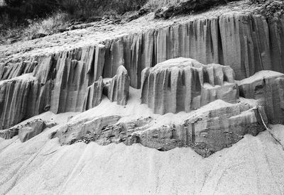 View of icicles on land