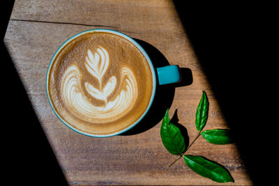 Directly above shot of coffee on table