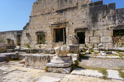 Low angle view of old ruins